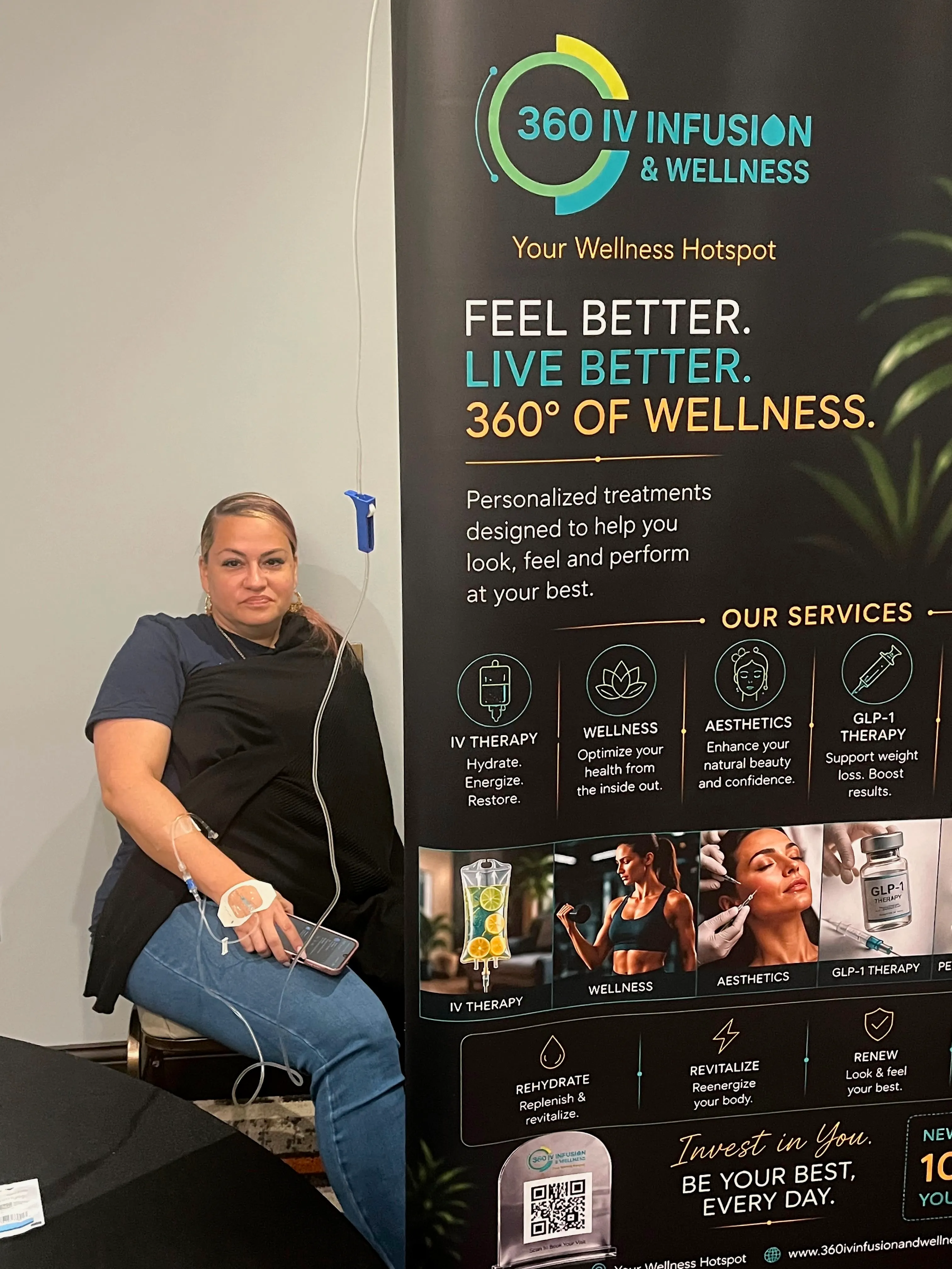 Registered nurse-administered IV hydration session at a corporate wellness event