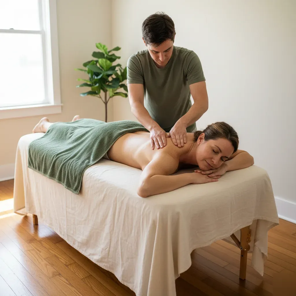 Deep tissue massage session in Prosper TX at 360 IV Infusion and Wellness private wellness suite