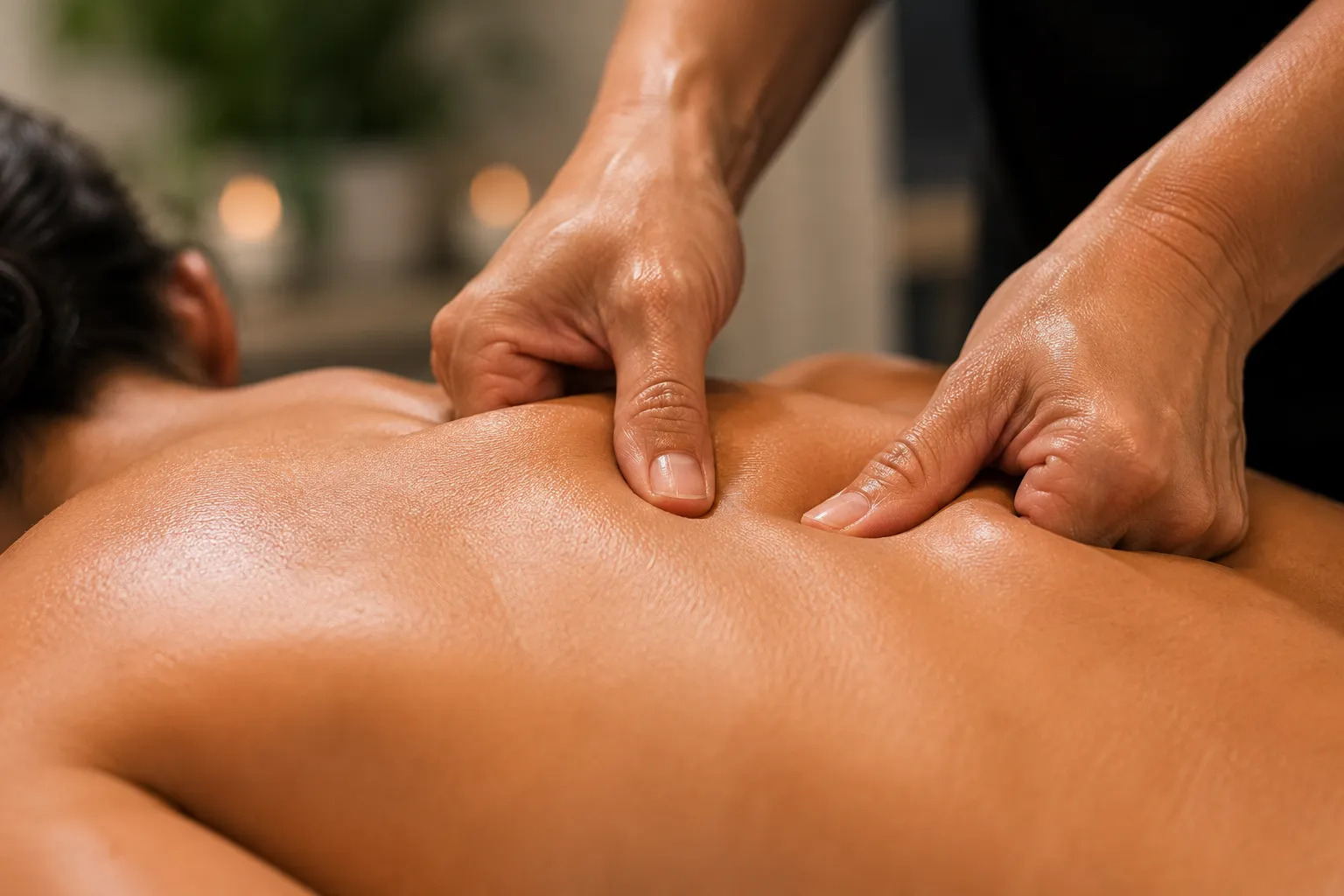 Deep tissue massage session at 360 IV Infusion and Wellness in Prosper TX with red light therapy