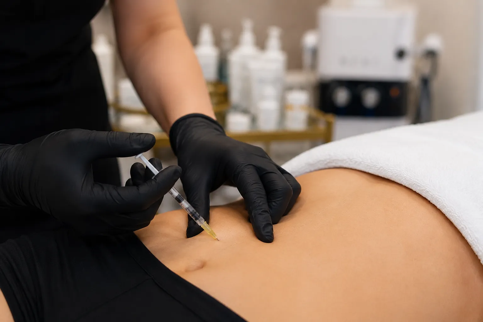 MIC Lipo injection session in Prosper TX at 360 IV Infusion and Wellness private wellness suite