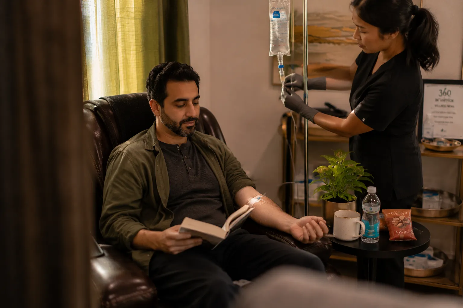 NAD+ therapy session in Prosper TX at 360 IV Infusion and Wellness private wellness suite