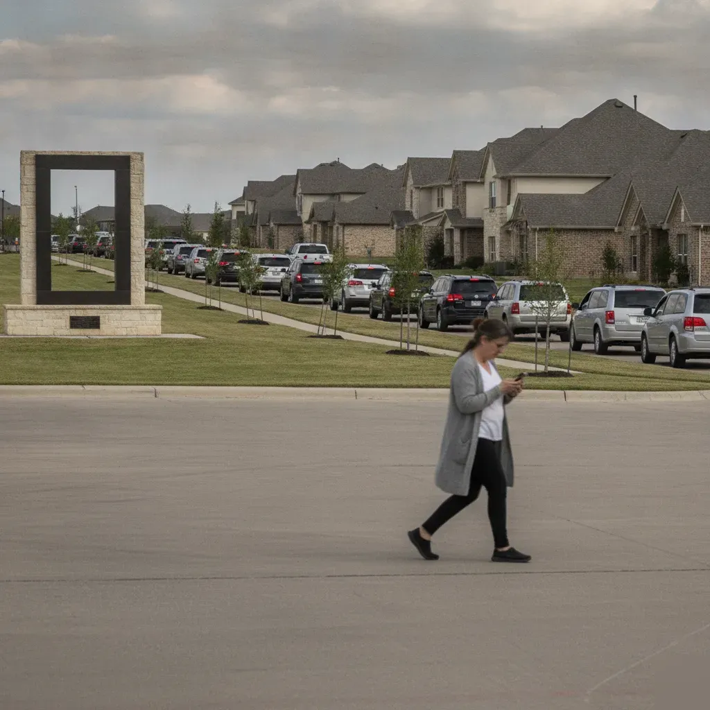 Sunday morning traffic near Prestonwood Baptist Church North Campus in Prosper, TX