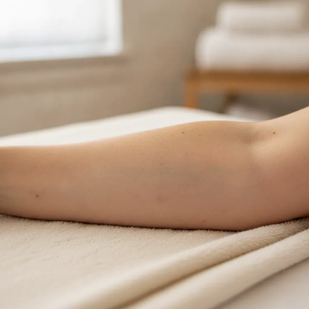 Close-up of skin texture showing the signs it may be time for a facial