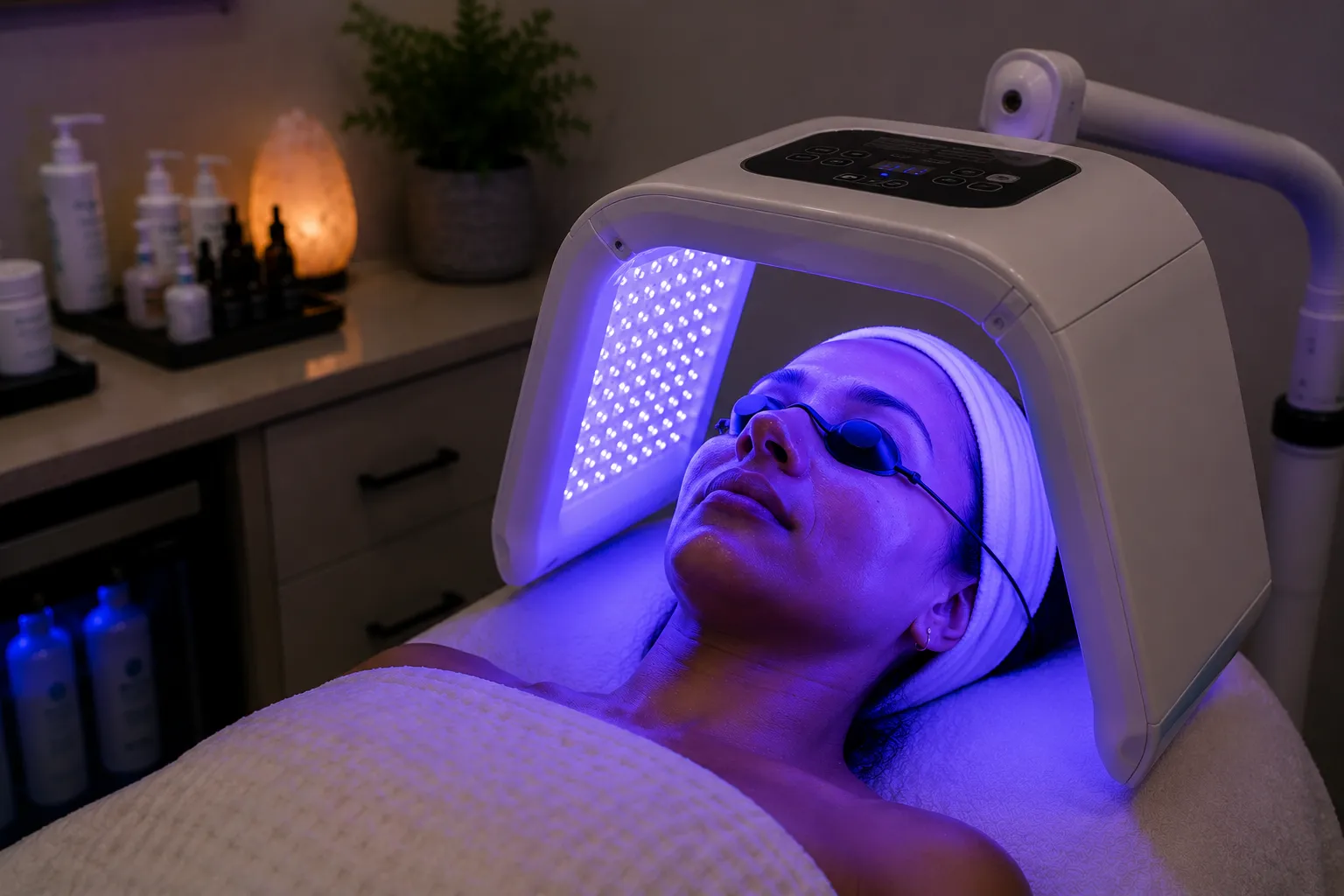 LED Light Therapy session at 360 IV Infusion and Wellness skin care clinic in Prosper TX
