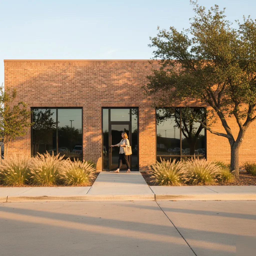 Client arriving at the 360 IV Infusion and Wellness boutique in Prosper TX for a Swedish massage appointment