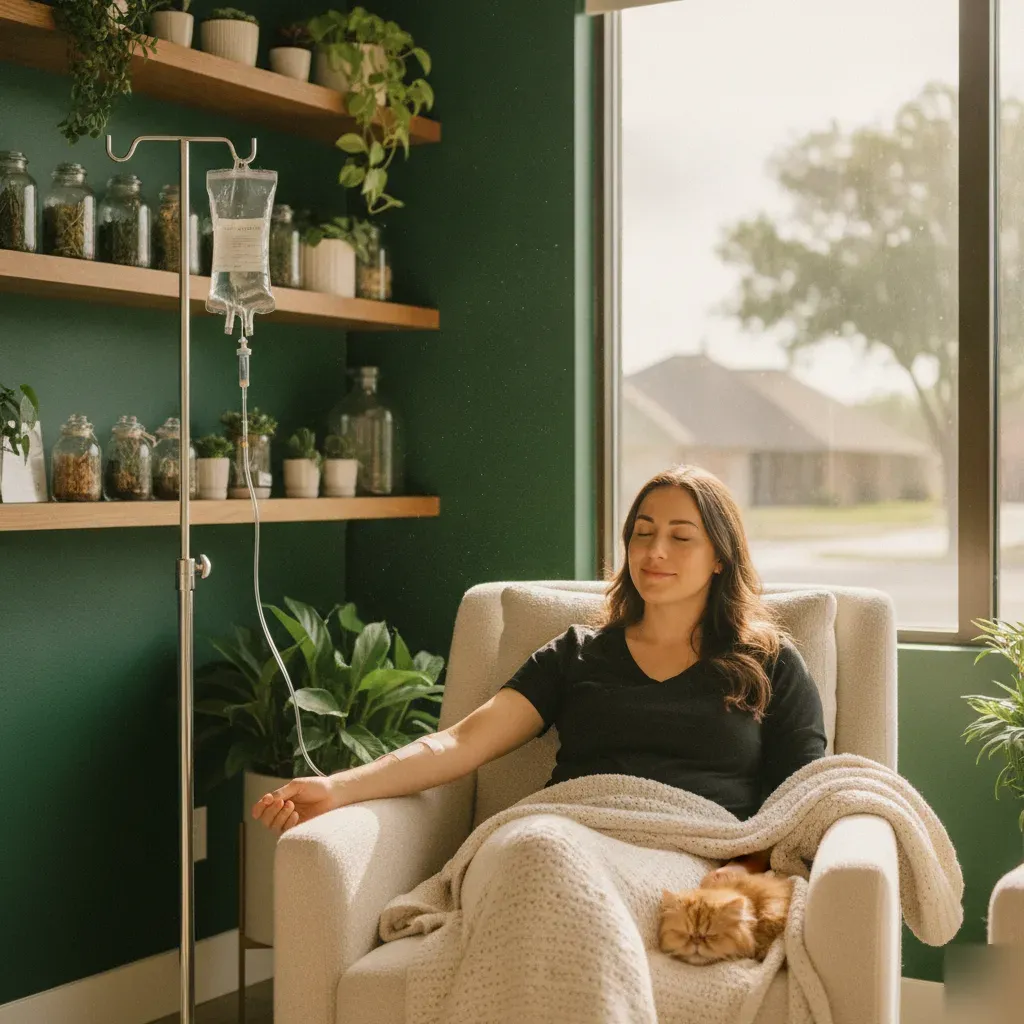 Private IV therapy suite at 360 IV Infusion and Wellness serving Whispering Farms near Town Lake Park in Prosper, TX